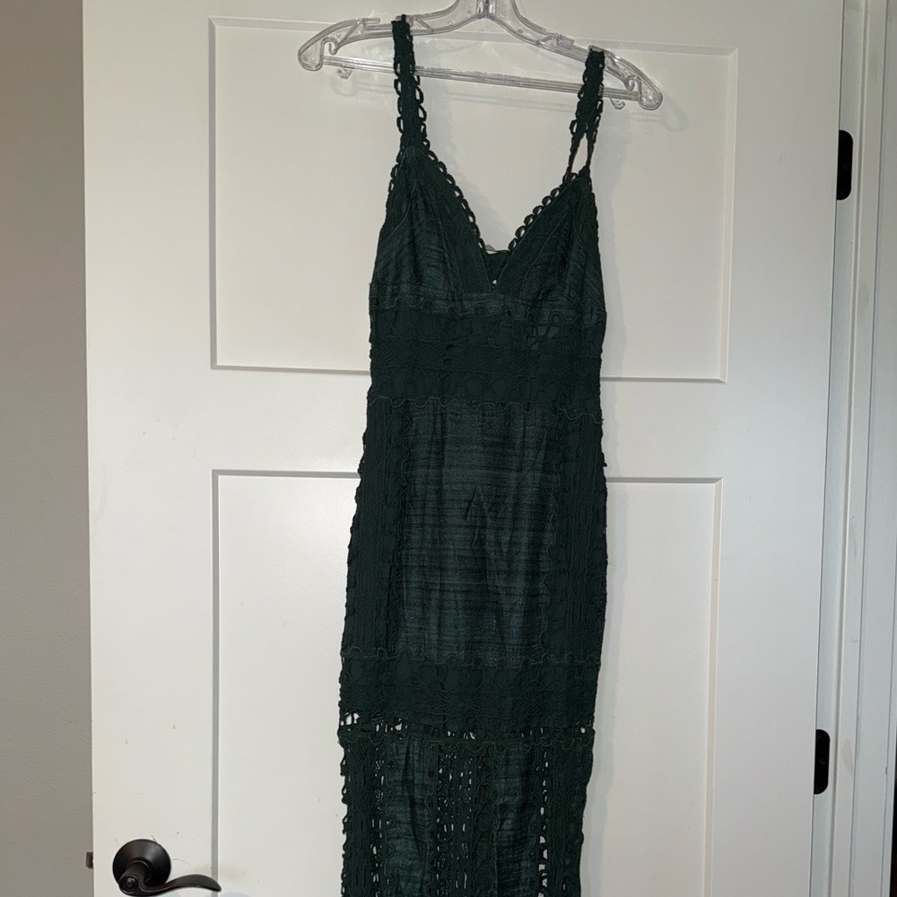 Ulla Johnson Shivani Crochet Midi Dress Size 0 | Khadi Cotton Silk | Boho Lace - Picture 7 of 9